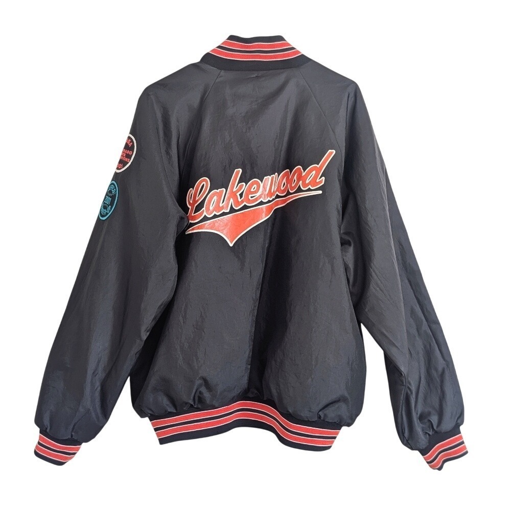 Harwell Sports Vintage 80s Sporty Patchwork Lakewood Varsity Nylon Bomber Jacket